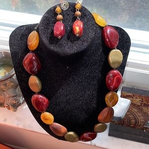 Colorful Beaded Necklace and Earring Set